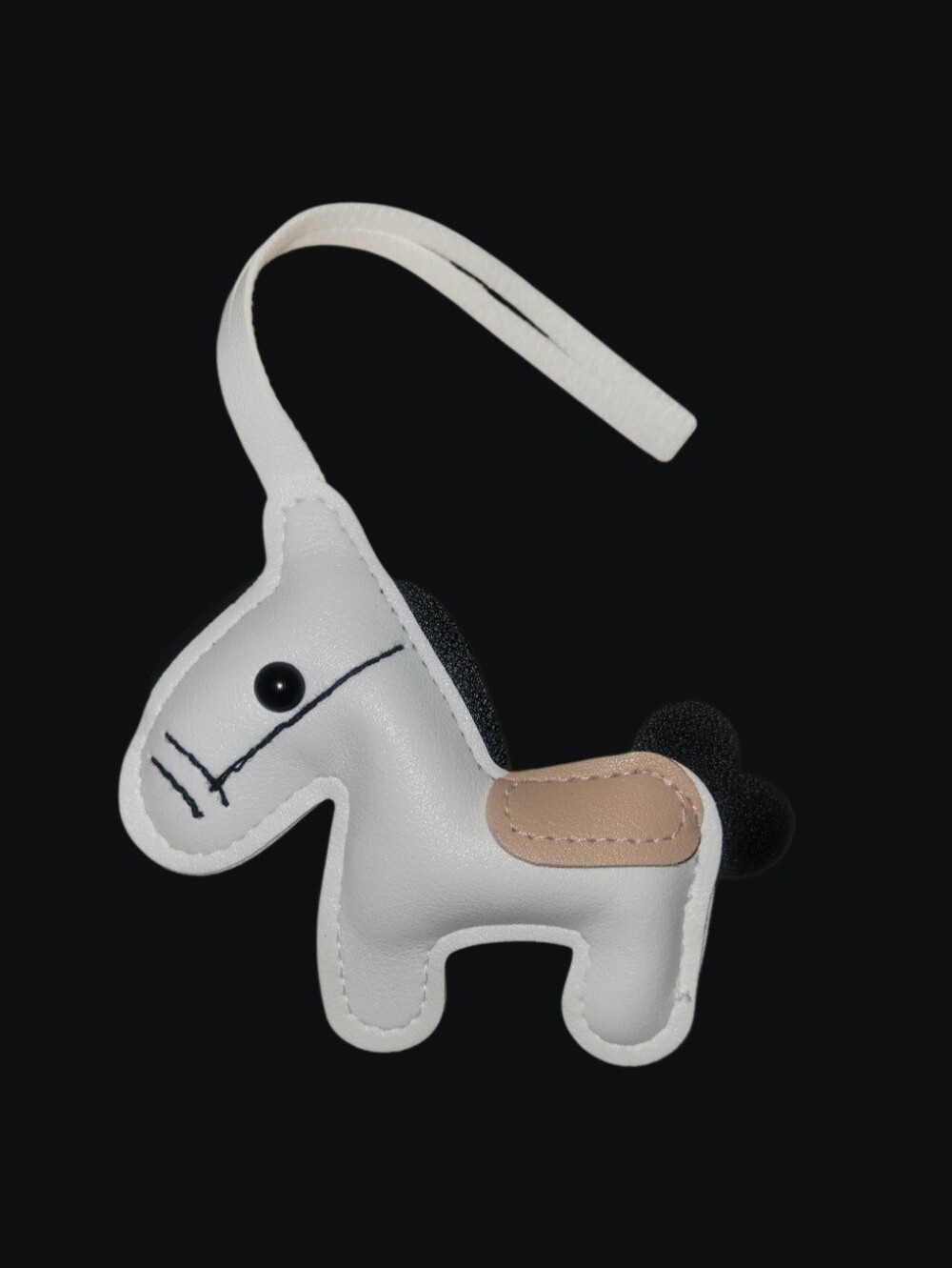 White Plush Pony Bag Charm